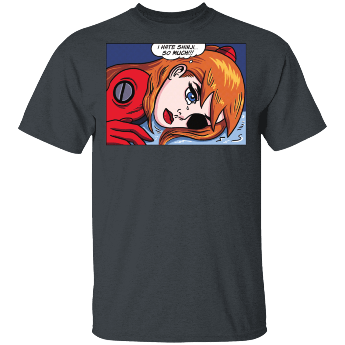 T-Shirts Dark Heather / S Asuka Langley Pop Art T-Shirt