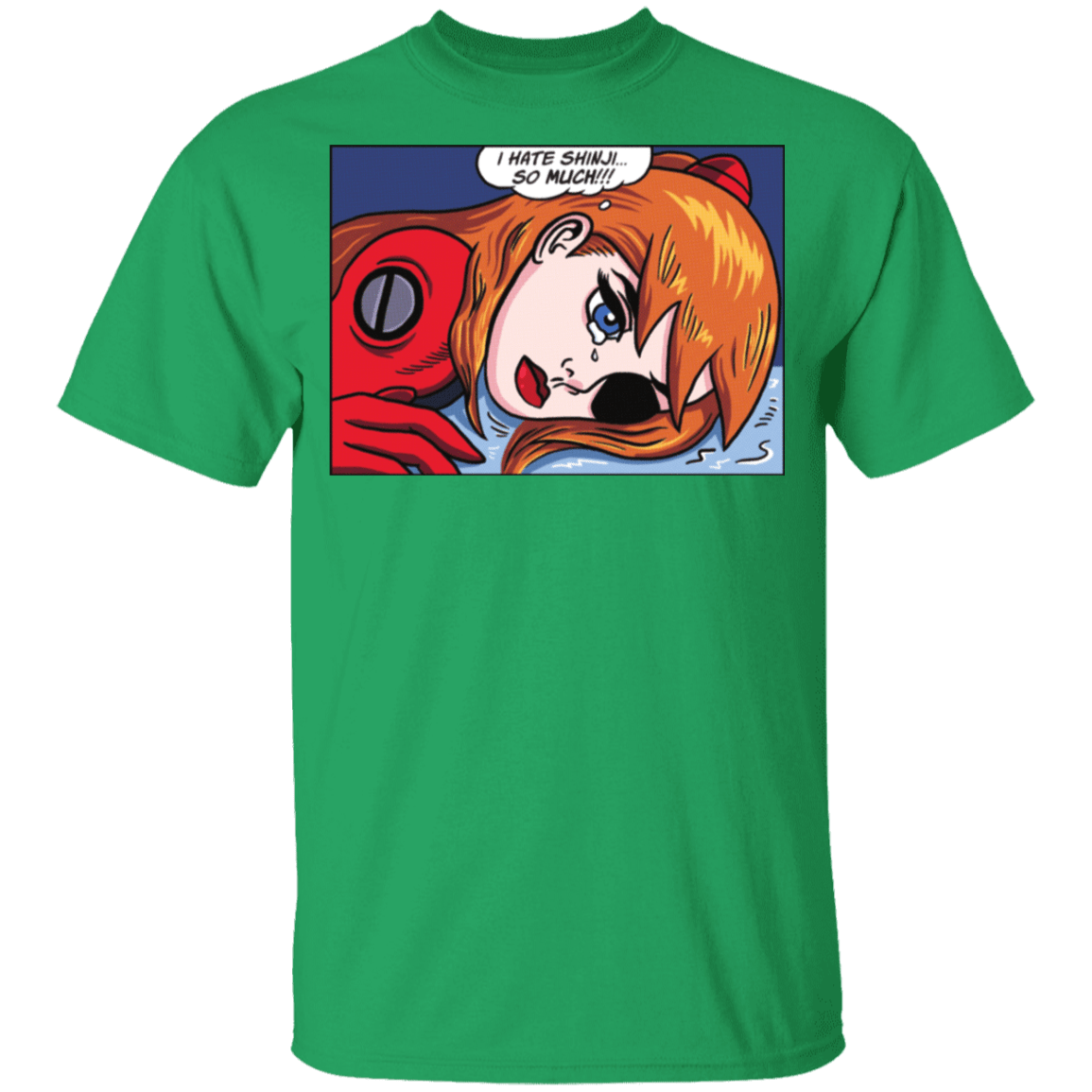 T-Shirts Irish Green / YXS Asuka Langley Pop Art Youth T-Shirt