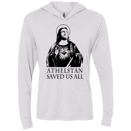T-Shirts Heather White / X-Small Athelstan saves Triblend Long Sleeve Hoodie Tee