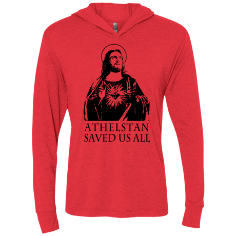 T-Shirts Vintage Red / X-Small Athelstan saves Triblend Long Sleeve Hoodie Tee