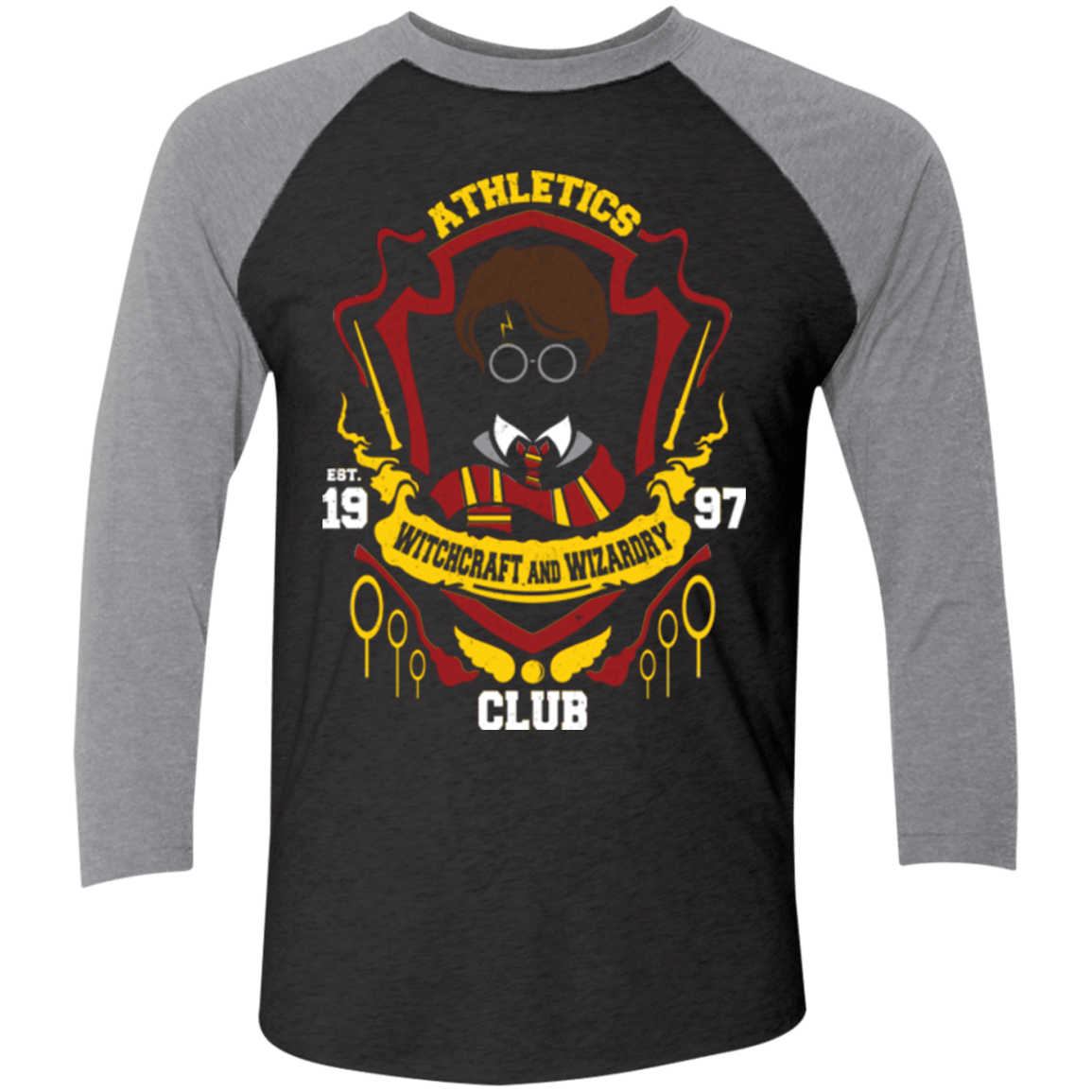 T-Shirts Vintage Black/Premium Heather / X-Small Athletics Club Men's Triblend 3/4 Sleeve