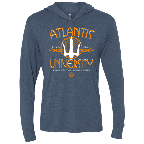 T-Shirts Indigo / X-Small Atlantis University Triblend Long Sleeve Hoodie Tee