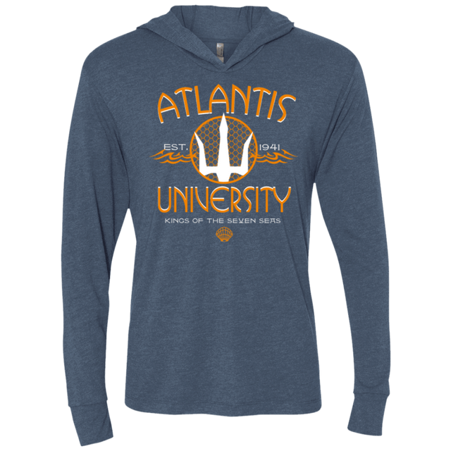 T-Shirts Indigo / X-Small Atlantis University Triblend Long Sleeve Hoodie Tee