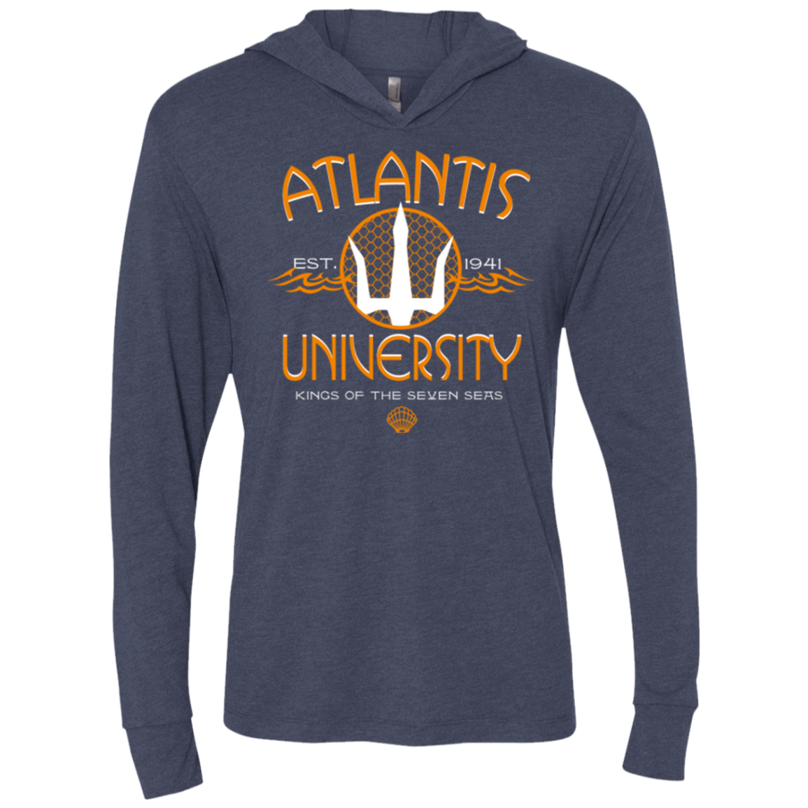 T-Shirts Vintage Navy / X-Small Atlantis University Triblend Long Sleeve Hoodie Tee