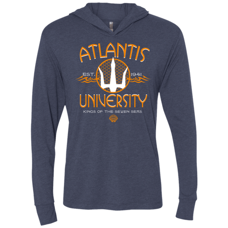 T-Shirts Vintage Navy / X-Small Atlantis University Triblend Long Sleeve Hoodie Tee