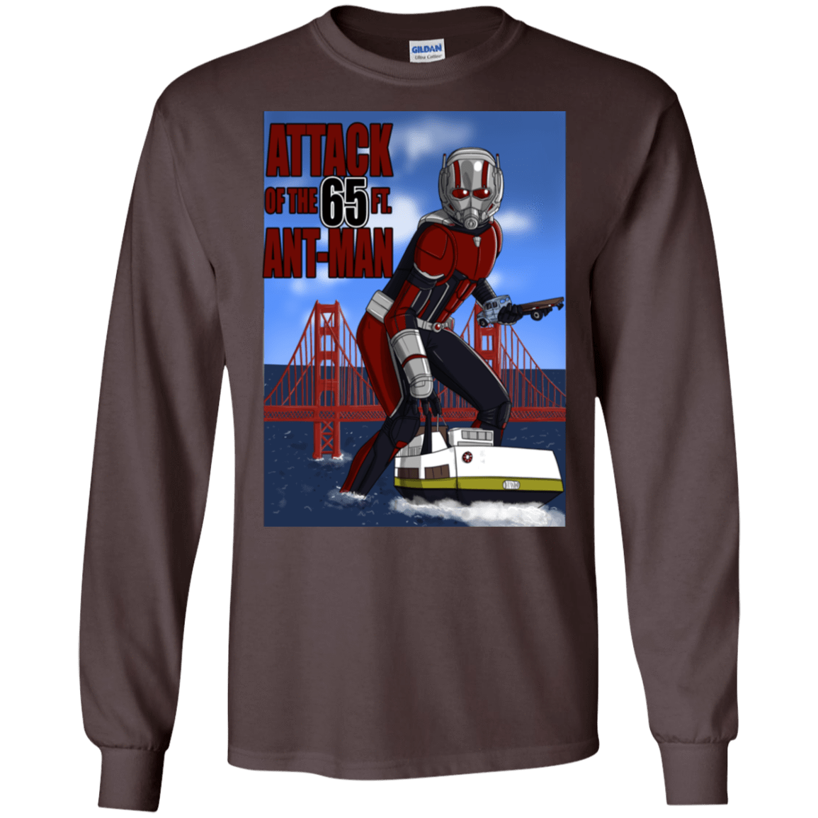 T-Shirts Dark Chocolate / S Attack of the 65 ft. Ant-Man Men's Long Sleeve T-Shirt