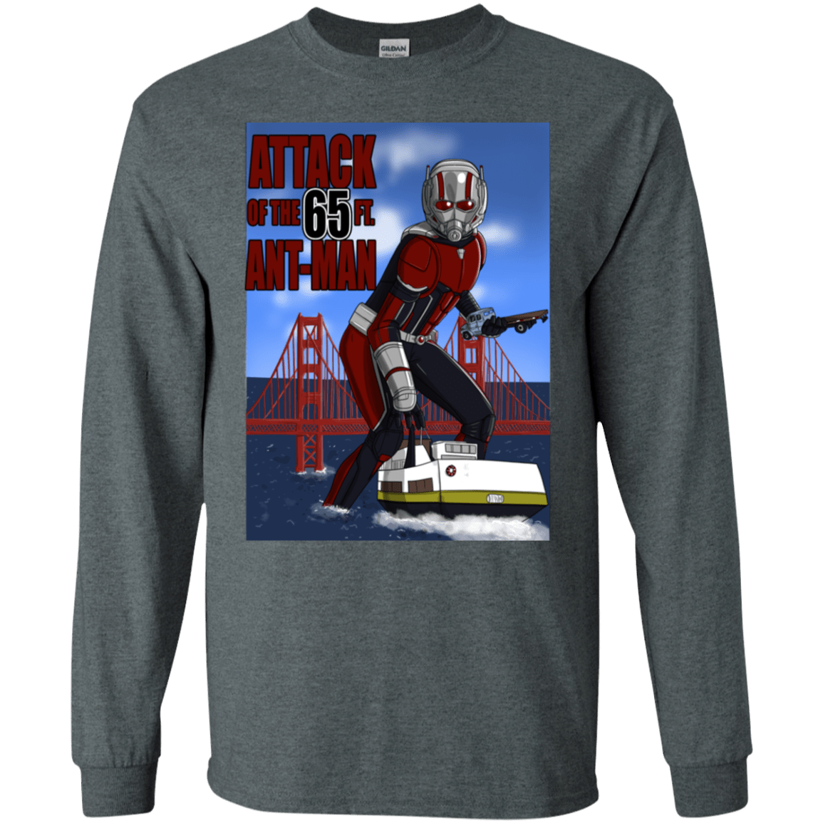 T-Shirts Dark Heather / S Attack of the 65 ft. Ant-Man Men's Long Sleeve T-Shirt