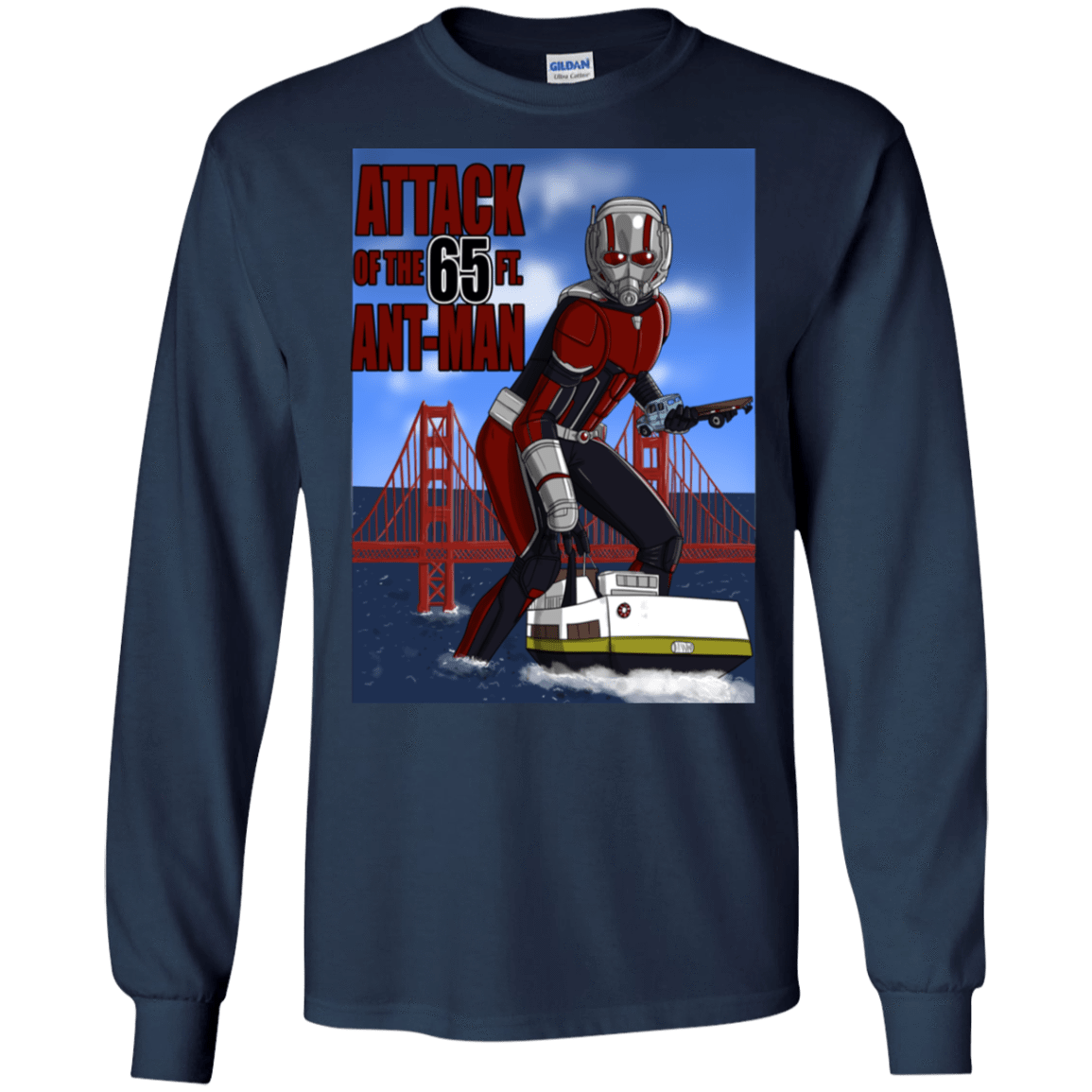 T-Shirts Navy / S Attack of the 65 ft. Ant-Man Men's Long Sleeve T-Shirt