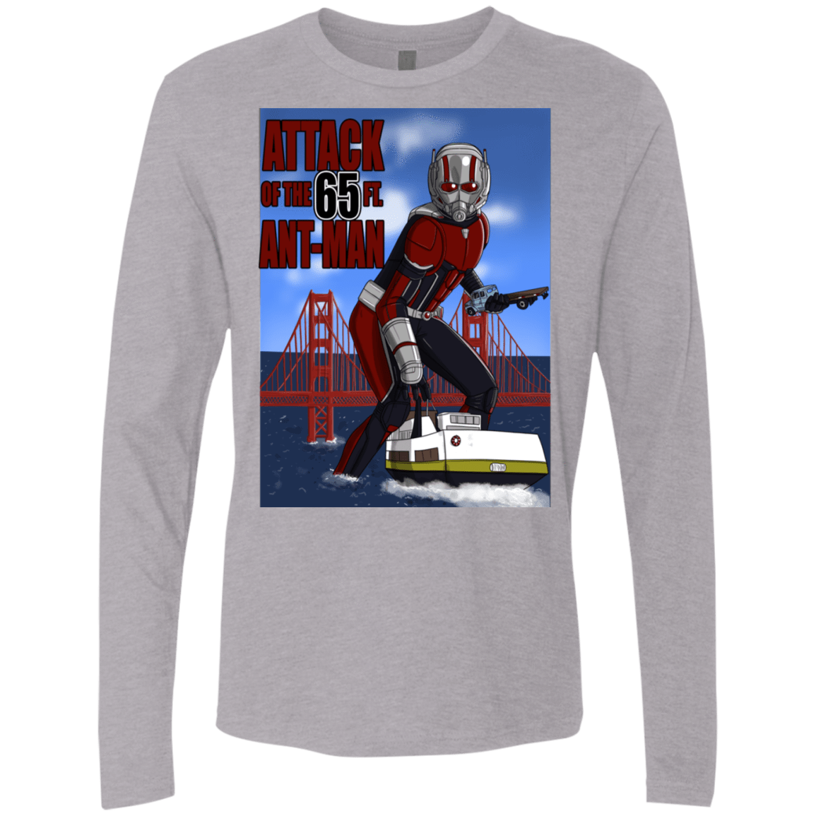 T-Shirts Heather Grey / S Attack of the 65 ft. Ant-Man Men's Premium Long Sleeve