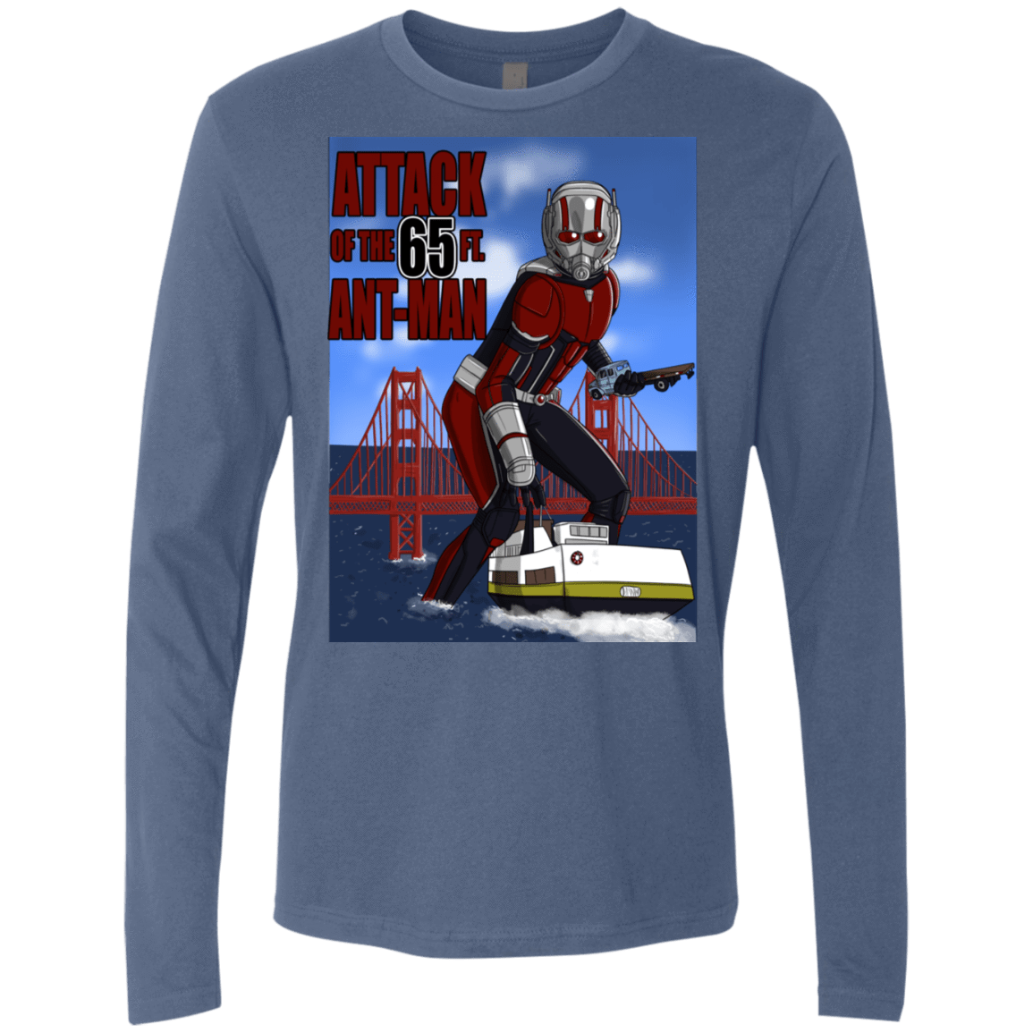 T-Shirts Indigo / S Attack of the 65 ft. Ant-Man Men's Premium Long Sleeve