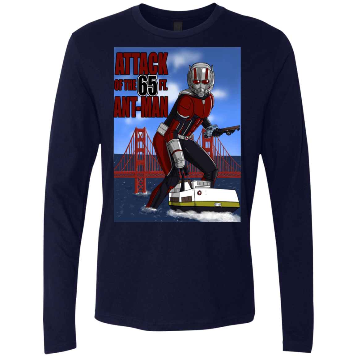 T-Shirts Midnight Navy / S Attack of the 65 ft. Ant-Man Men's Premium Long Sleeve