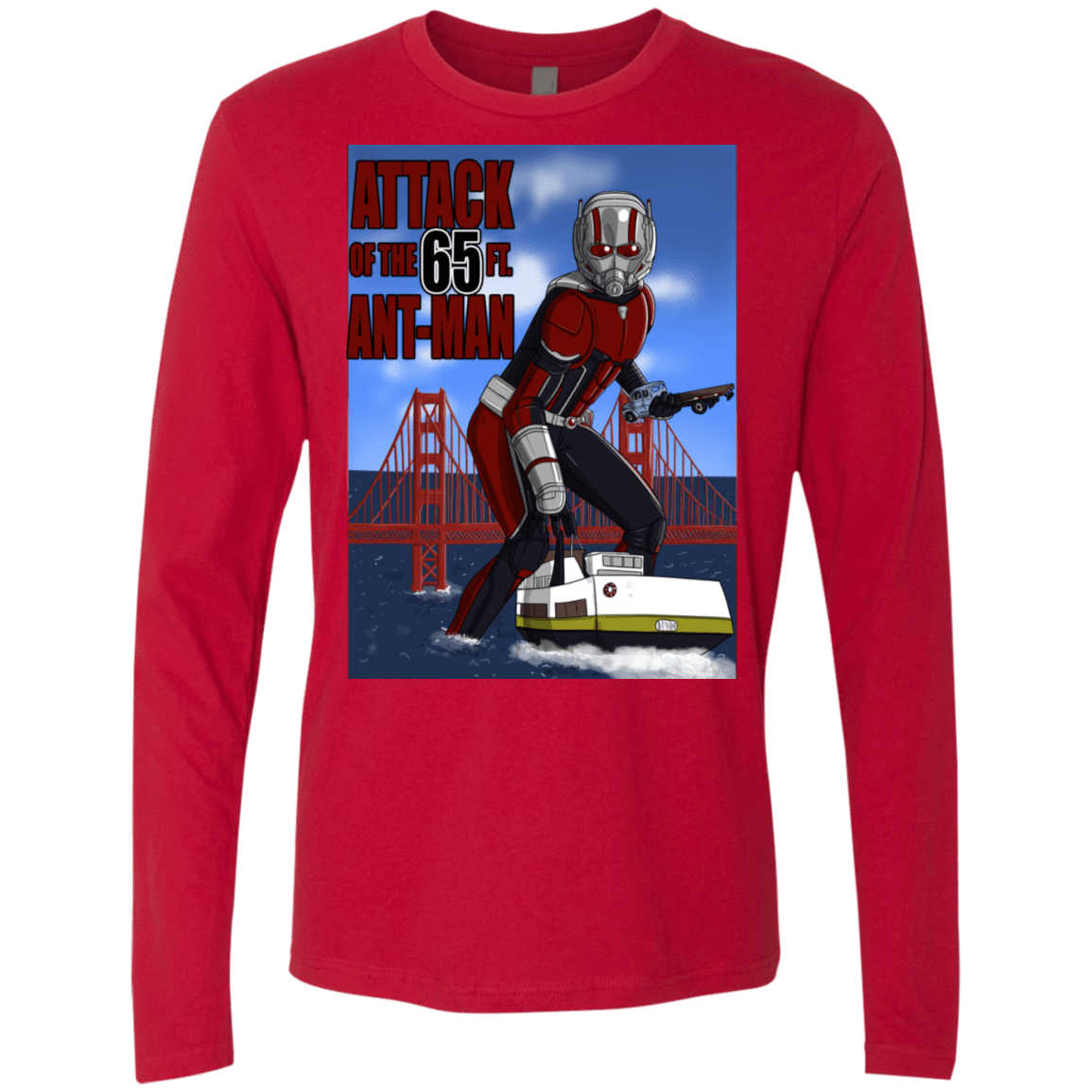 T-Shirts Red / S Attack of the 65 ft. Ant-Man Men's Premium Long Sleeve