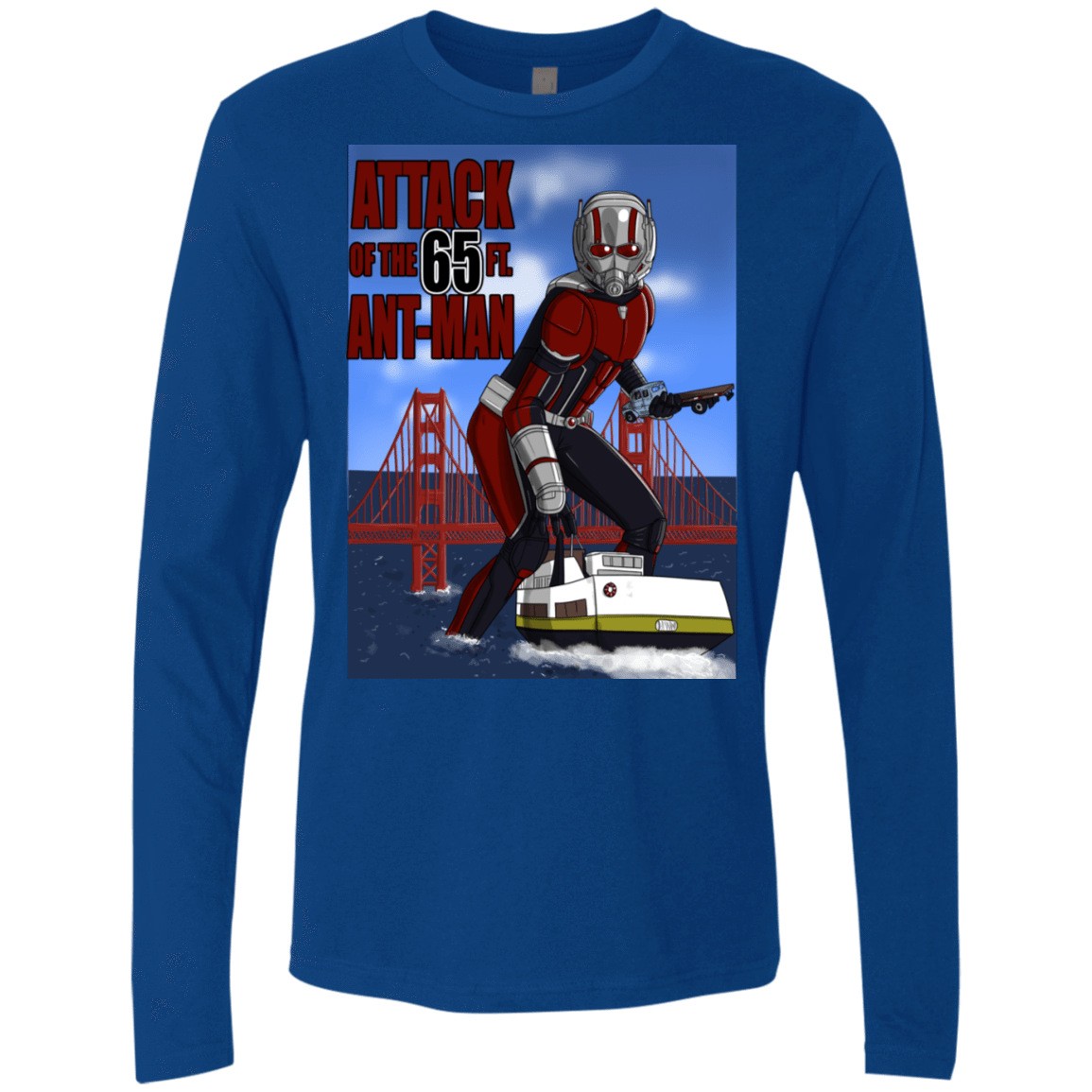 T-Shirts Royal / S Attack of the 65 ft. Ant-Man Men's Premium Long Sleeve