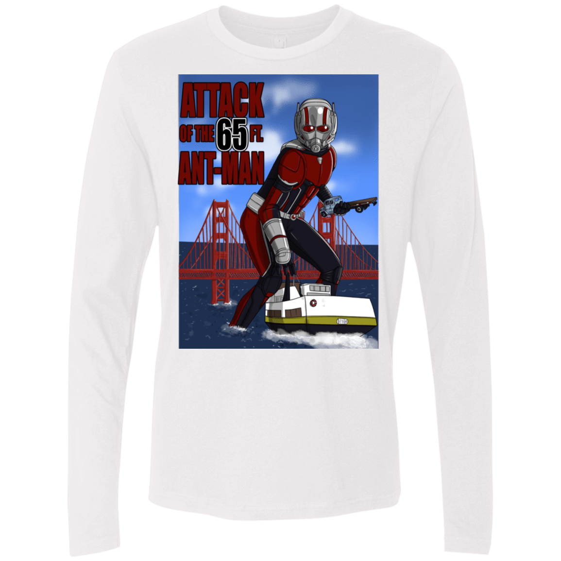 T-Shirts White / S Attack of the 65 ft. Ant-Man Men's Premium Long Sleeve
