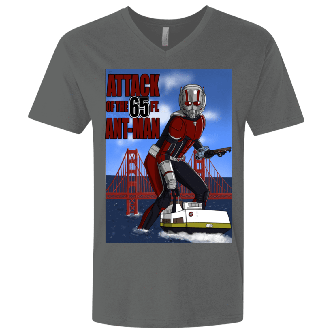 T-Shirts Heavy Metal / X-Small Attack of the 65 ft. Ant-Man Men's Premium V-Neck