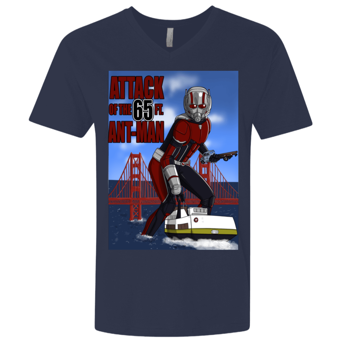 T-Shirts Midnight Navy / X-Small Attack of the 65 ft. Ant-Man Men's Premium V-Neck