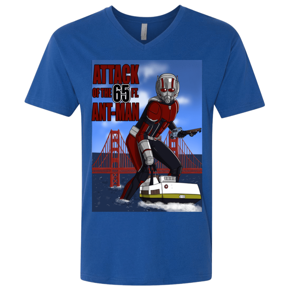 T-Shirts Royal / X-Small Attack of the 65 ft. Ant-Man Men's Premium V-Neck