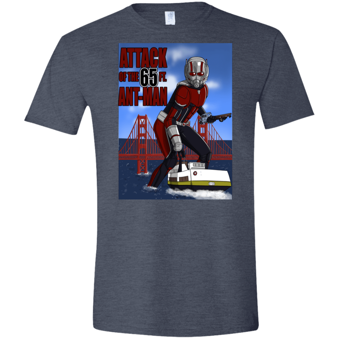 T-Shirts Heather Navy / S Attack of the 65 ft. Ant-Man Men's Semi-Fitted Softstyle
