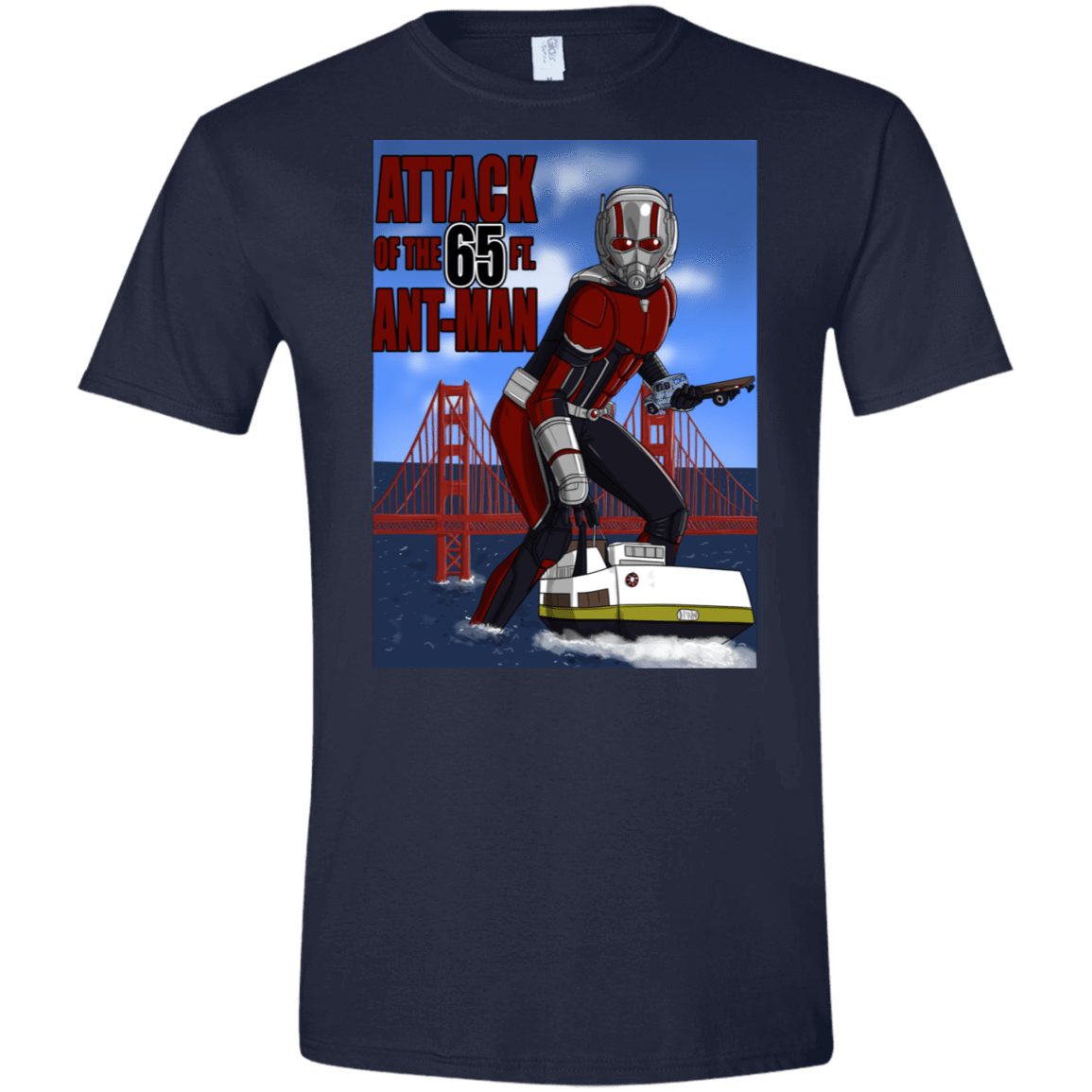 T-Shirts Navy / X-Small Attack of the 65 ft. Ant-Man Men's Semi-Fitted Softstyle