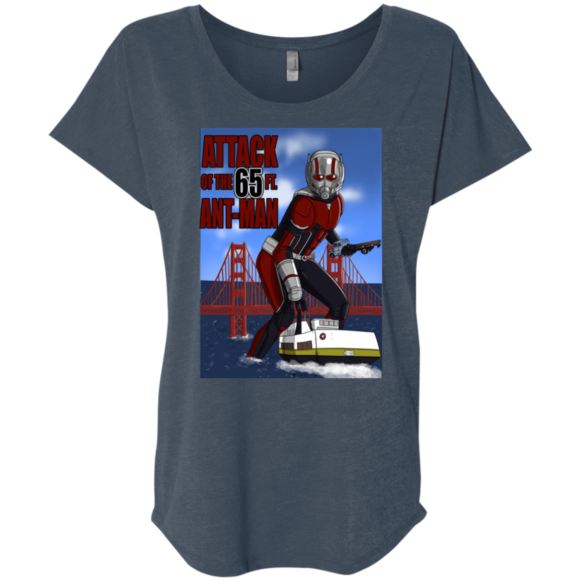 T-Shirts Indigo / X-Small Attack of the 65 ft. Ant-Man Triblend Dolman Sleeve