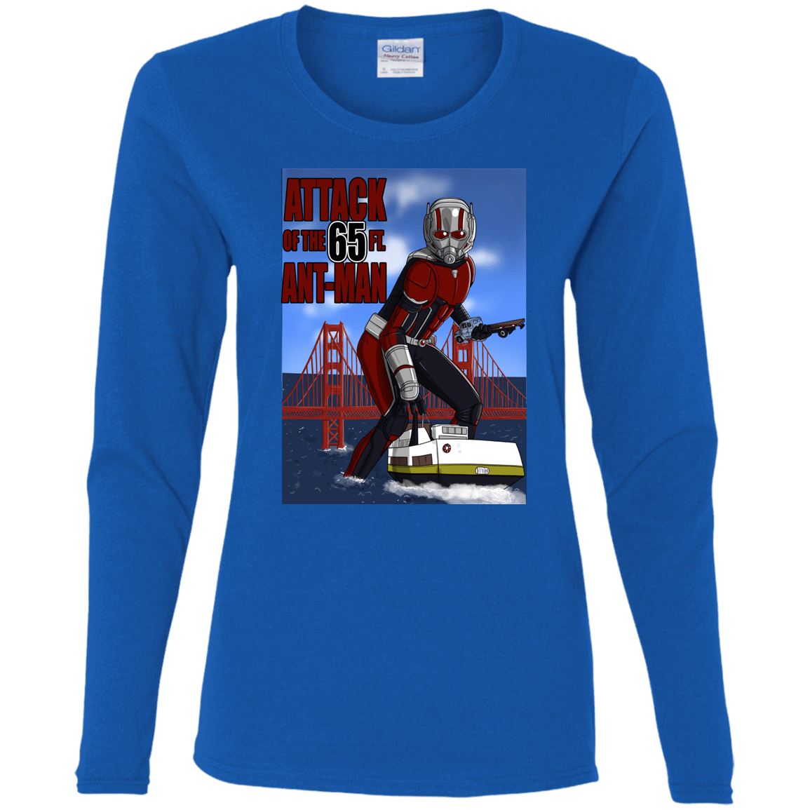 T-Shirts Royal / S Attack of the 65 ft. Ant-Man Women's Long Sleeve T-Shirt