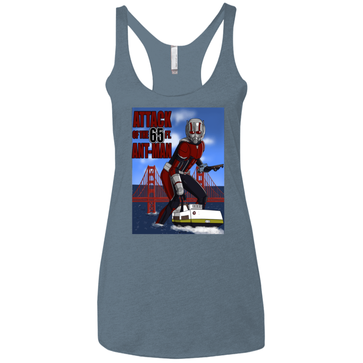 T-Shirts Indigo / X-Small Attack of the 65 ft. Ant-Man Women's Triblend Racerback Tank