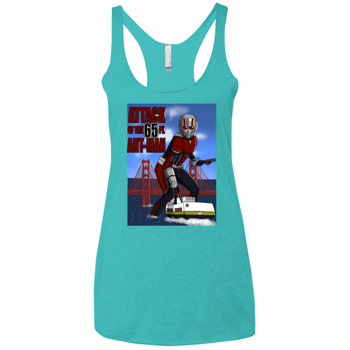 T-Shirts Tahiti Blue / X-Small Attack of the 65 ft. Ant-Man Women's Triblend Racerback Tank