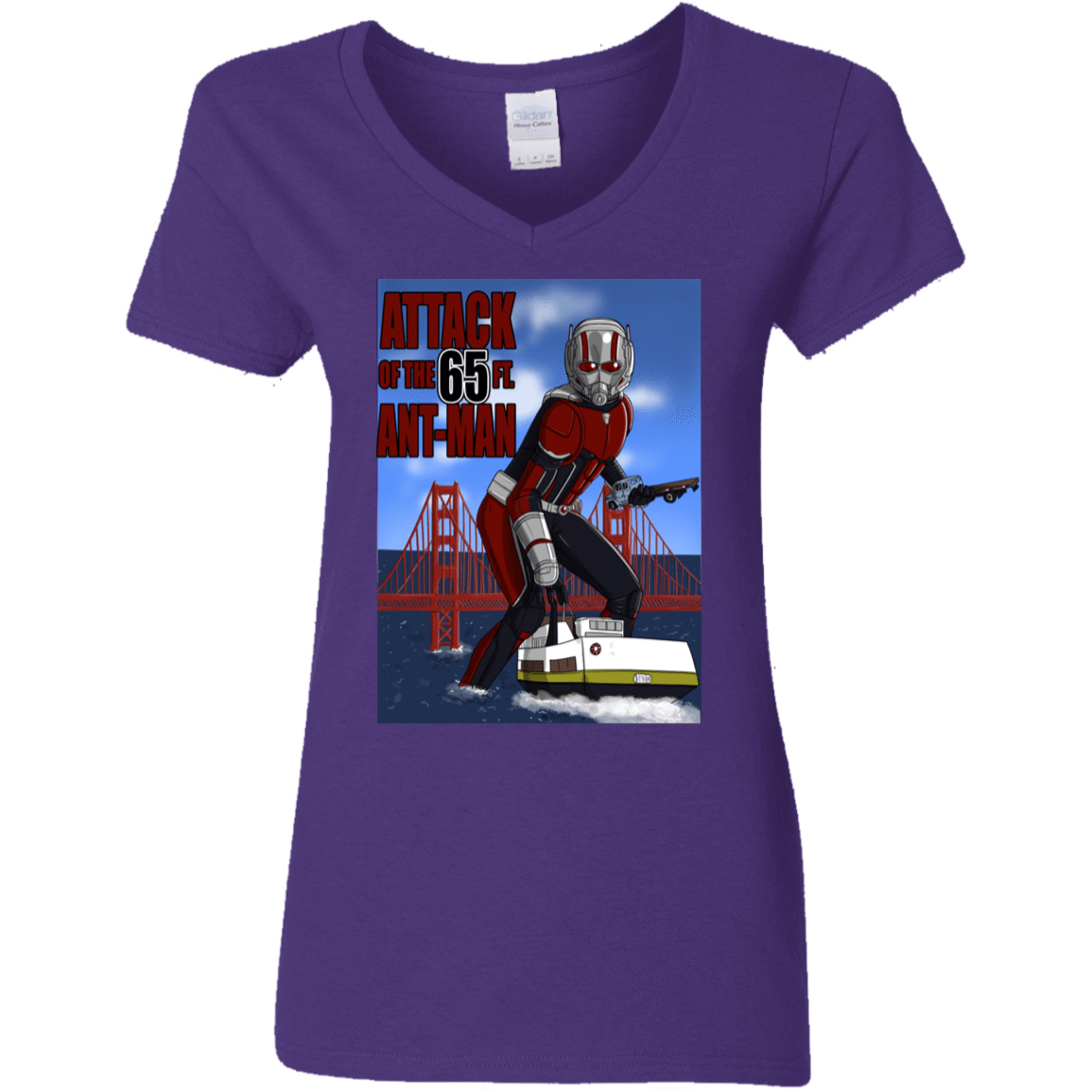 T-Shirts Purple / S Attack of the 65 ft. Ant-Man Women's V-Neck T-Shirt