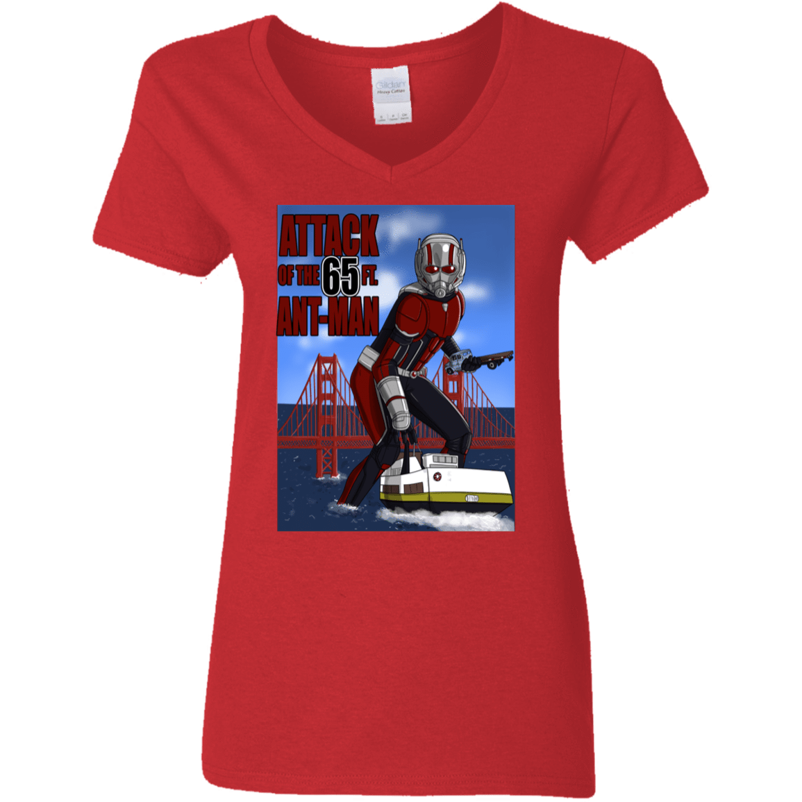 T-Shirts Red / S Attack of the 65 ft. Ant-Man Women's V-Neck T-Shirt