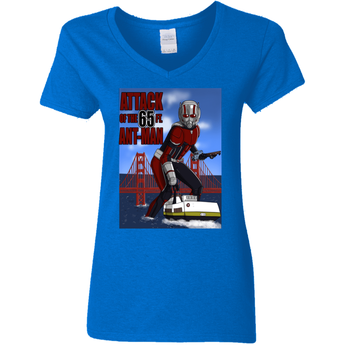 T-Shirts Royal / S Attack of the 65 ft. Ant-Man Women's V-Neck T-Shirt