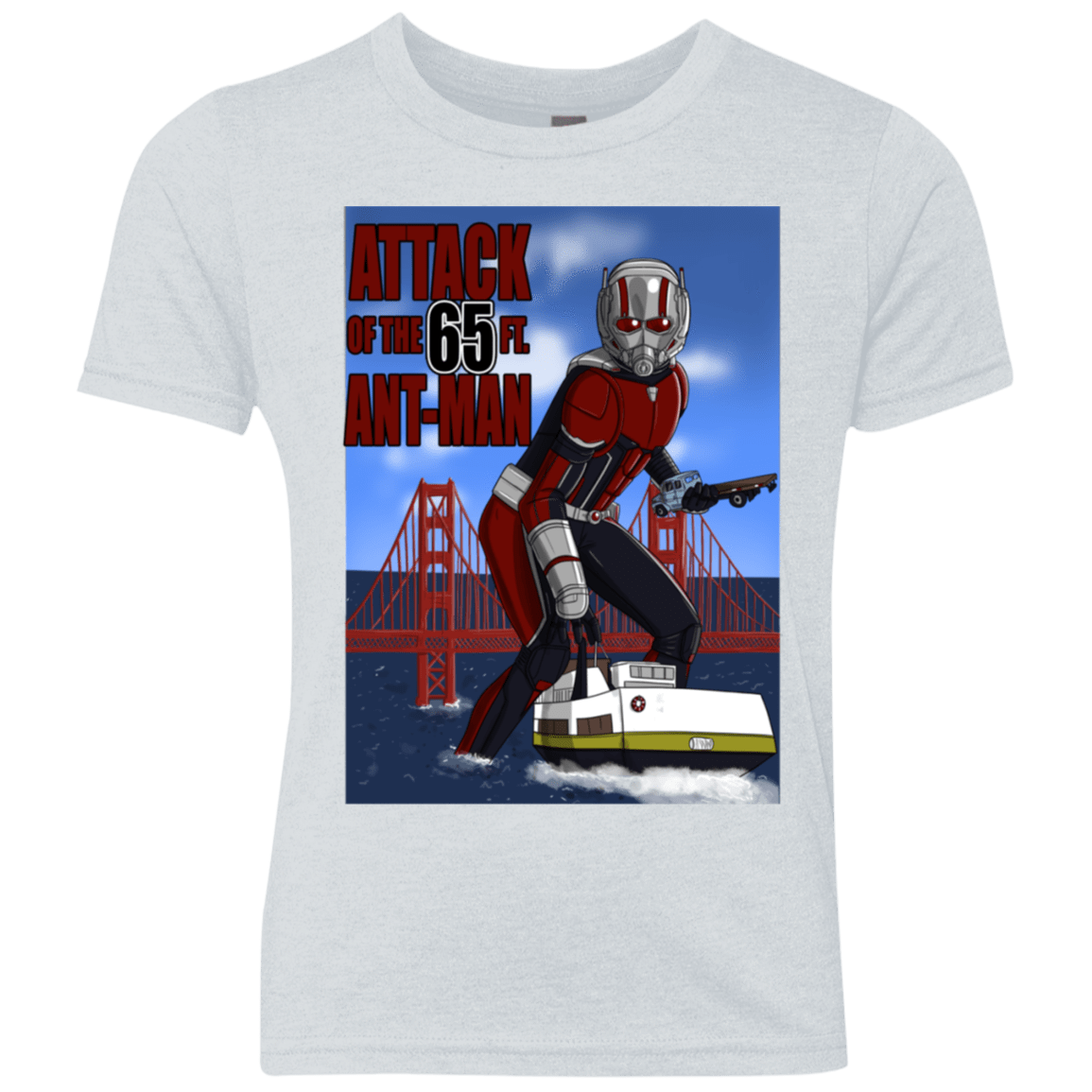 T-Shirts Heather White / YXS Attack of the 65 ft. Ant-Man Youth Triblend T-Shirt