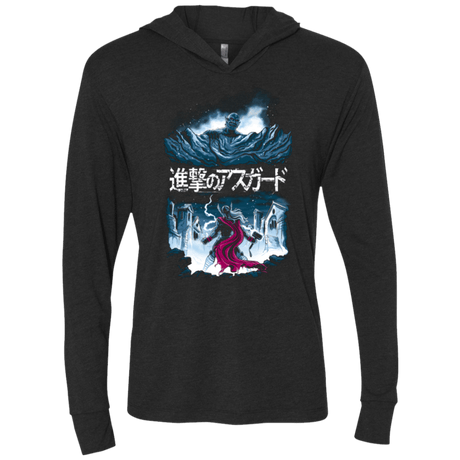 T-Shirts Vintage Black / X-Small Attack On Asgard Triblend Long Sleeve Hoodie Tee