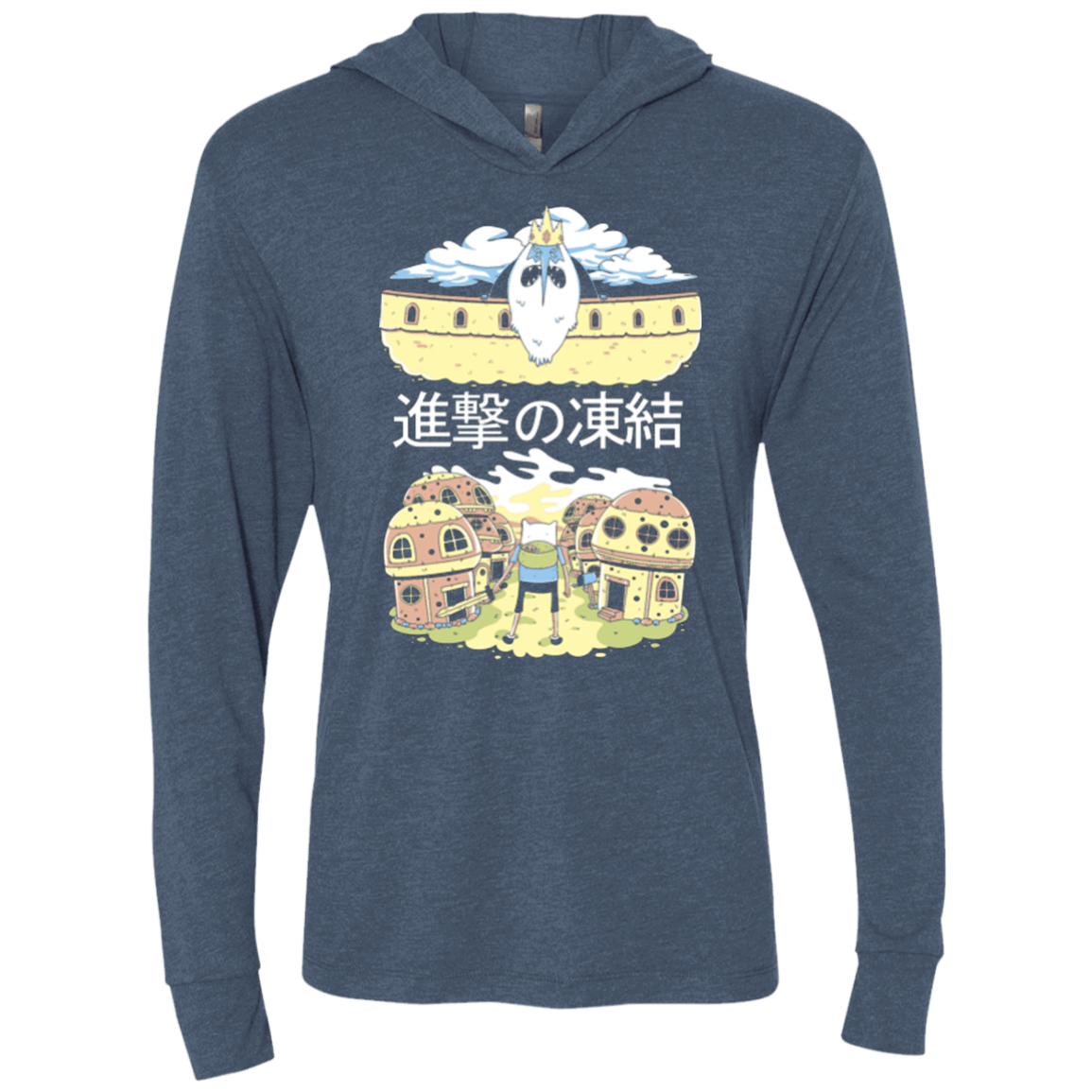 T-Shirts Indigo / X-Small Attack on Freeze Triblend Long Sleeve Hoodie Tee