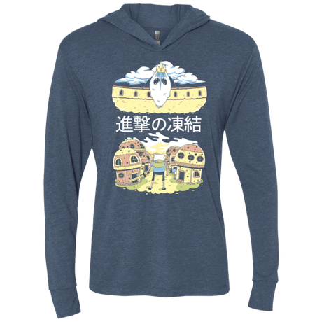 T-Shirts Indigo / X-Small Attack on Freeze Triblend Long Sleeve Hoodie Tee