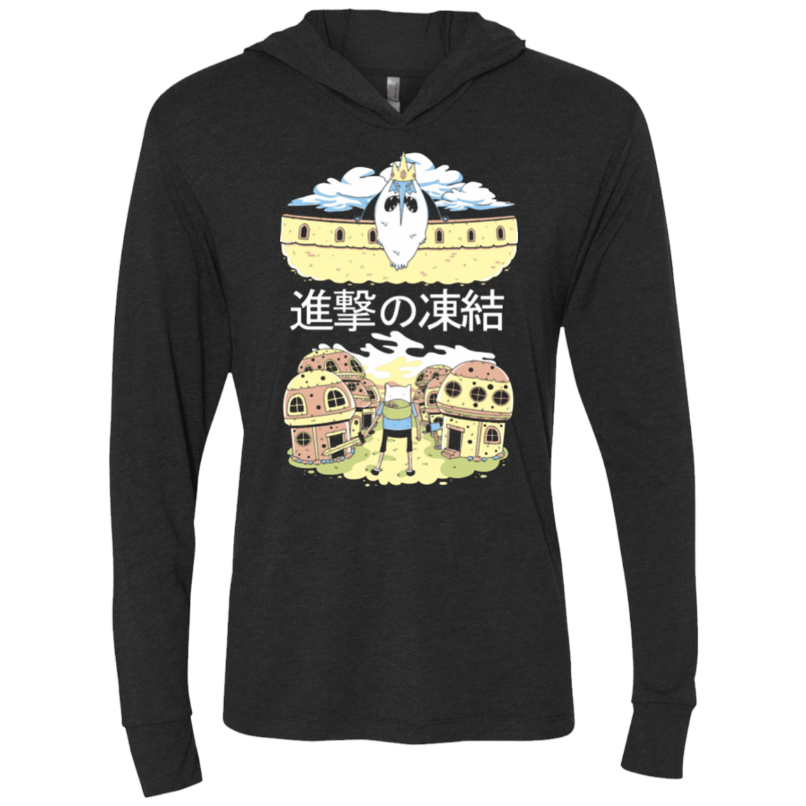 T-Shirts Vintage Black / X-Small Attack on Freeze Triblend Long Sleeve Hoodie Tee