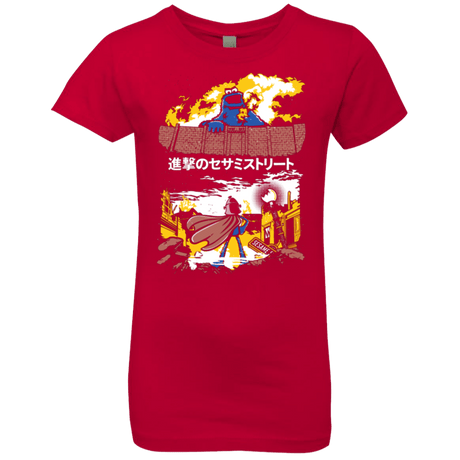 T-Shirts Red / YXS Attack on Sesame Street Girls Premium T-Shirt