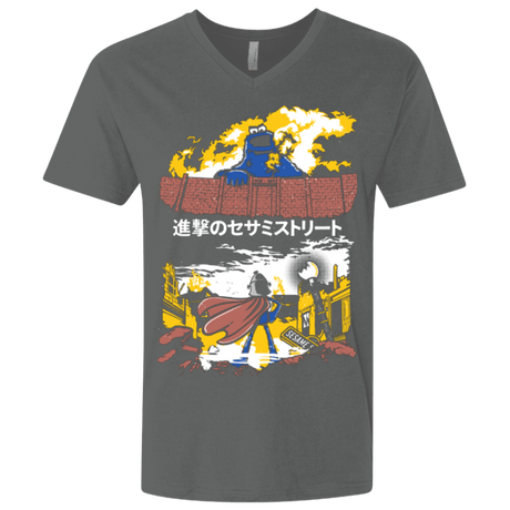 T-Shirts Heavy Metal / X-Small Attack on Sesame Street Men's Premium V-Neck