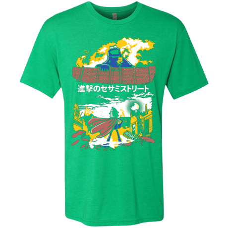 T-Shirts Envy / Small Attack on Sesame Street Men's Triblend T-Shirt