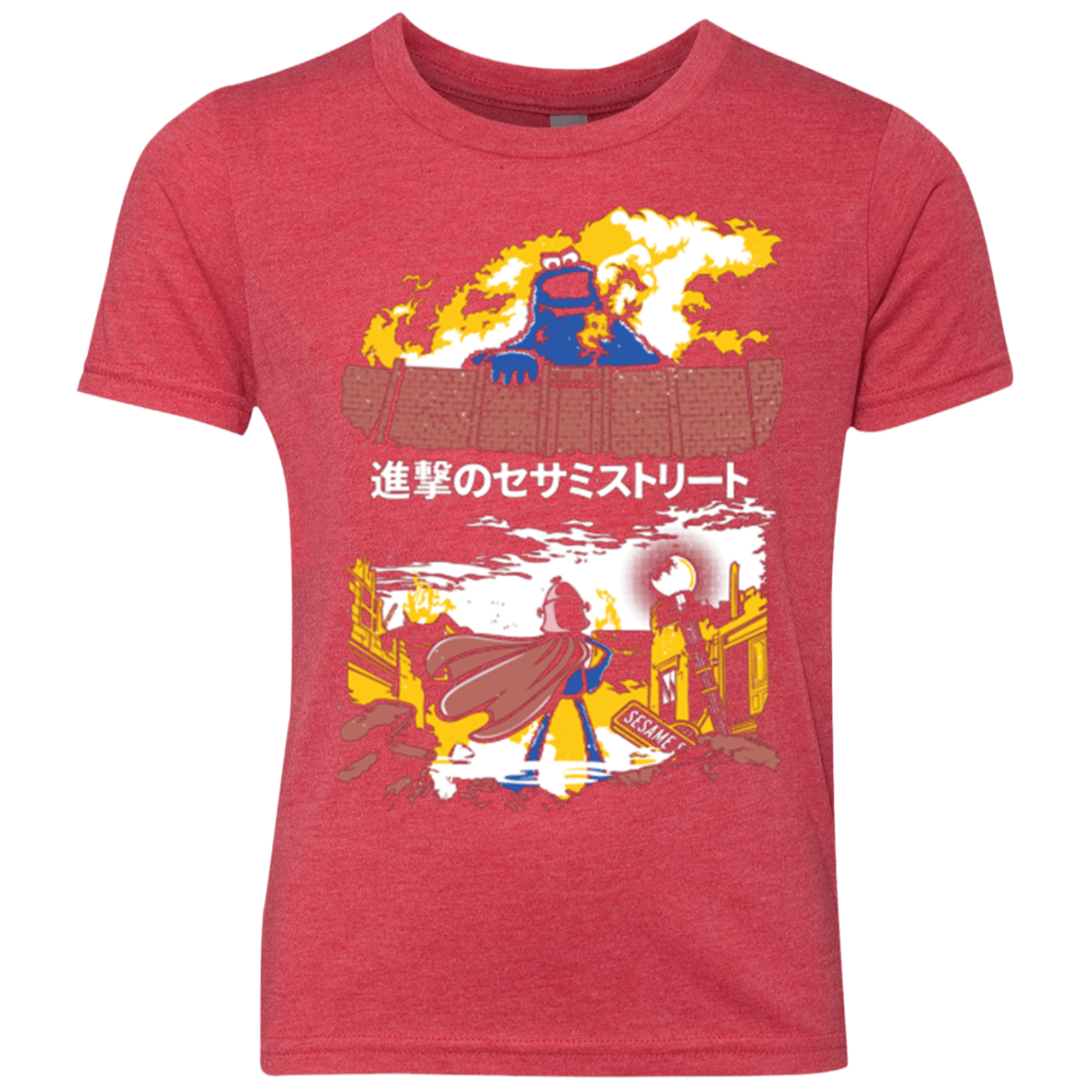 T-Shirts Vintage Red / YXS Attack on Sesame Street Youth Triblend T-Shirt
