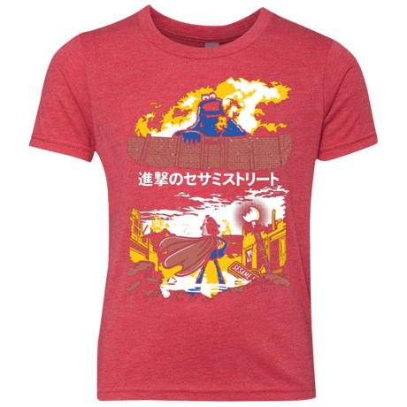 T-Shirts Vintage Red / YXS Attack on Sesame Street Youth Triblend T-Shirt