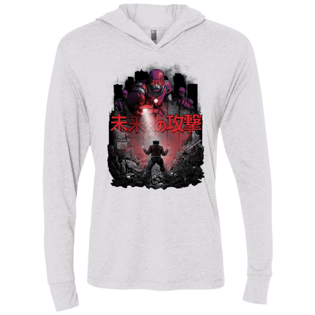 T-Shirts Heather White / X-Small Attack On The Future Triblend Long Sleeve Hoodie Tee