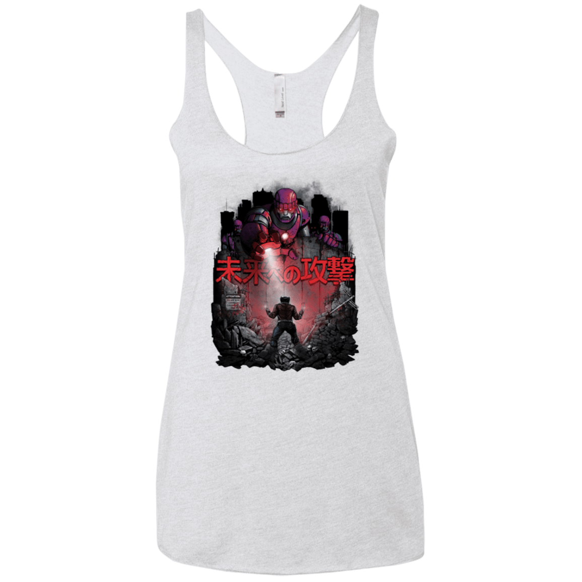 T-Shirts Heather White / X-Small Attack On The Future Women's Triblend Racerback Tank