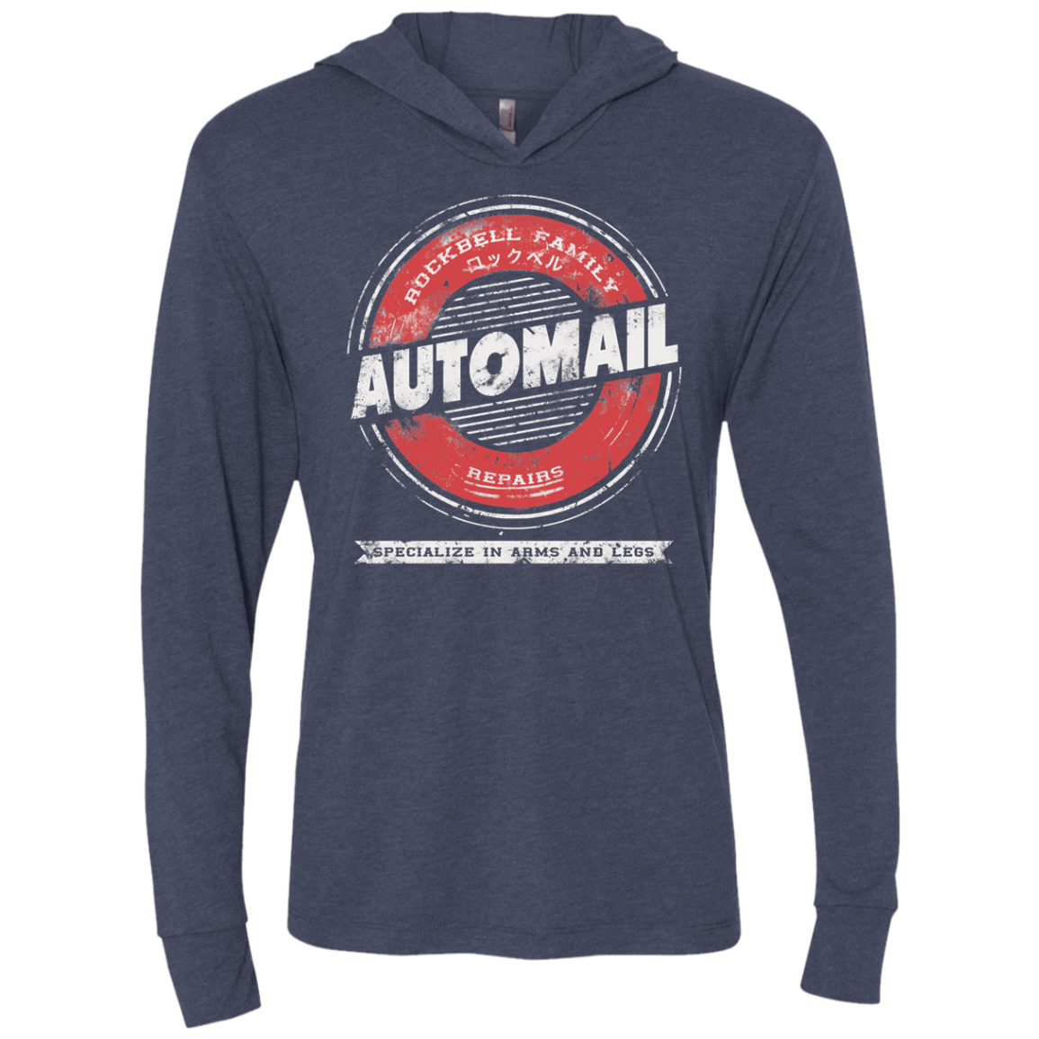 T-Shirts Vintage Navy / X-Small Automail Triblend Long Sleeve Hoodie Tee