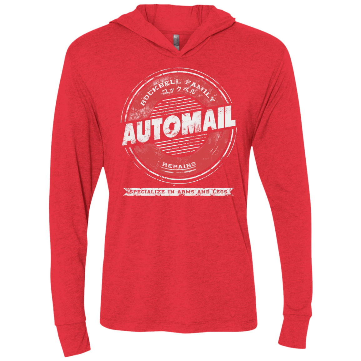 T-Shirts Vintage Red / X-Small Automail Triblend Long Sleeve Hoodie Tee