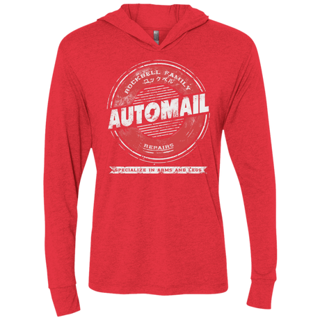 T-Shirts Vintage Red / X-Small Automail Triblend Long Sleeve Hoodie Tee