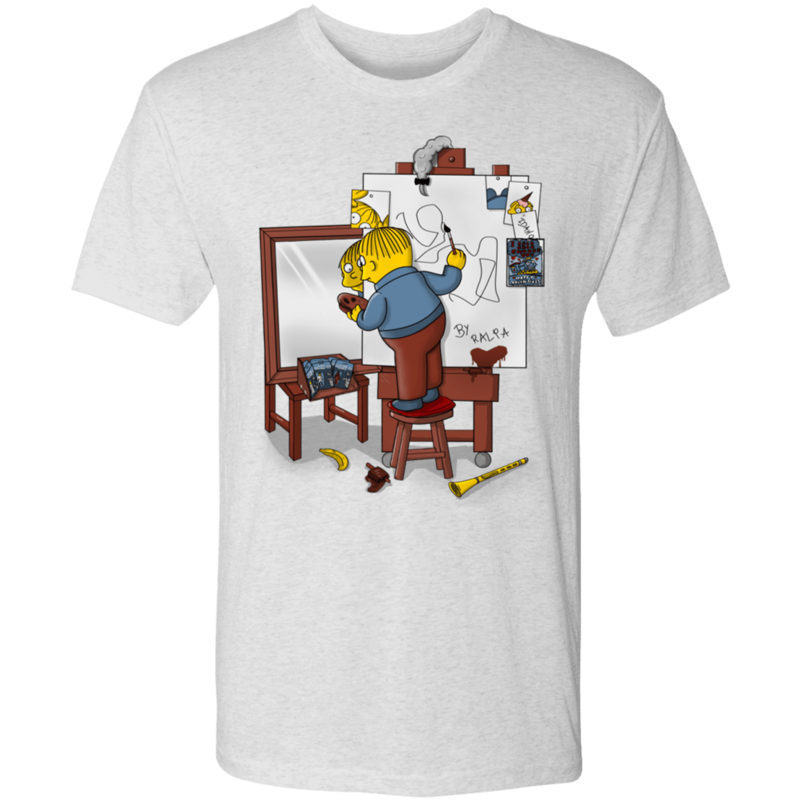 T-Shirts Heather White / S Autoretrato de Ralpha Men's Triblend T-Shirt