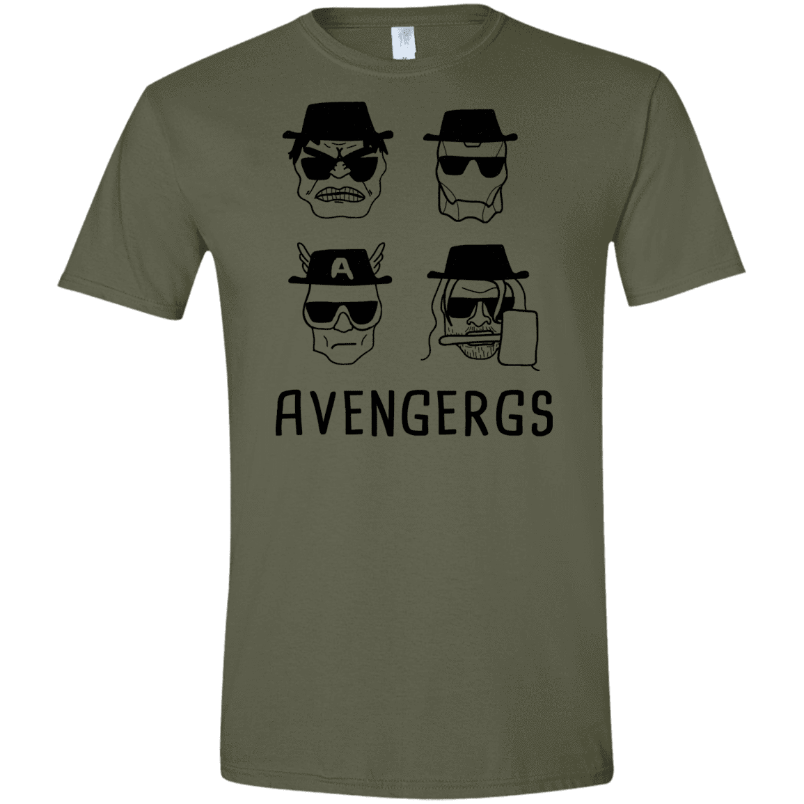 T-Shirts Military Green / S Avengergs Men's Semi-Fitted Softstyle