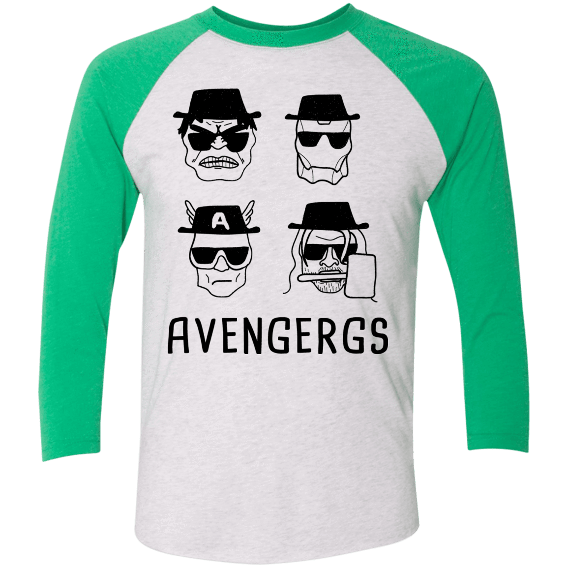 T-Shirts Heather White/Envy / X-Small Avengergs Men's Triblend 3/4 Sleeve