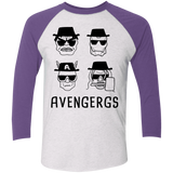 T-Shirts Heather White/Purple Rush / X-Small Avengergs Men's Triblend 3/4 Sleeve