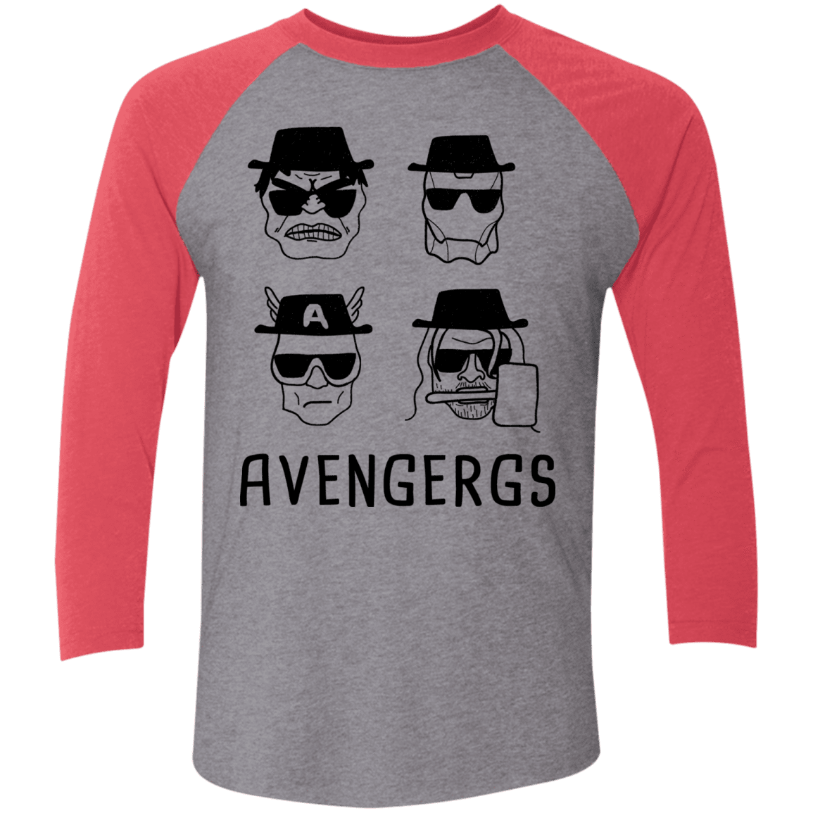 T-Shirts Premium Heather/Vintage Red / X-Small Avengergs Men's Triblend 3/4 Sleeve